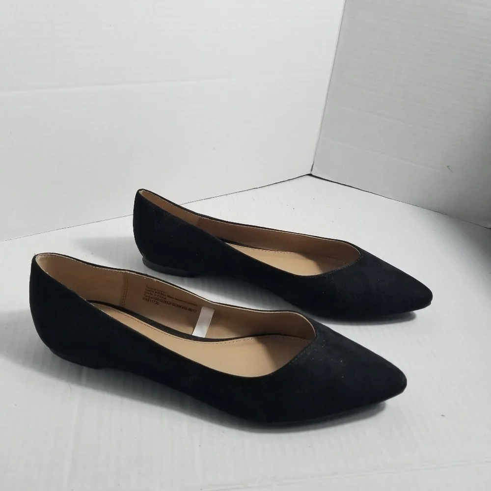 A NEW DAY BLACK SMALL HEEL SLIP ONS SIZE 9